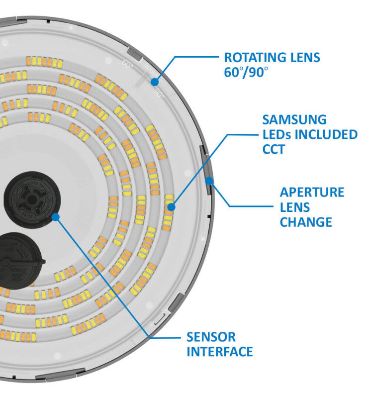 Campana Industrial LED 200W-150W-100W - UFO FRANCE - SAMSUNG CHIP 2835 - CCT - 60º - 90º