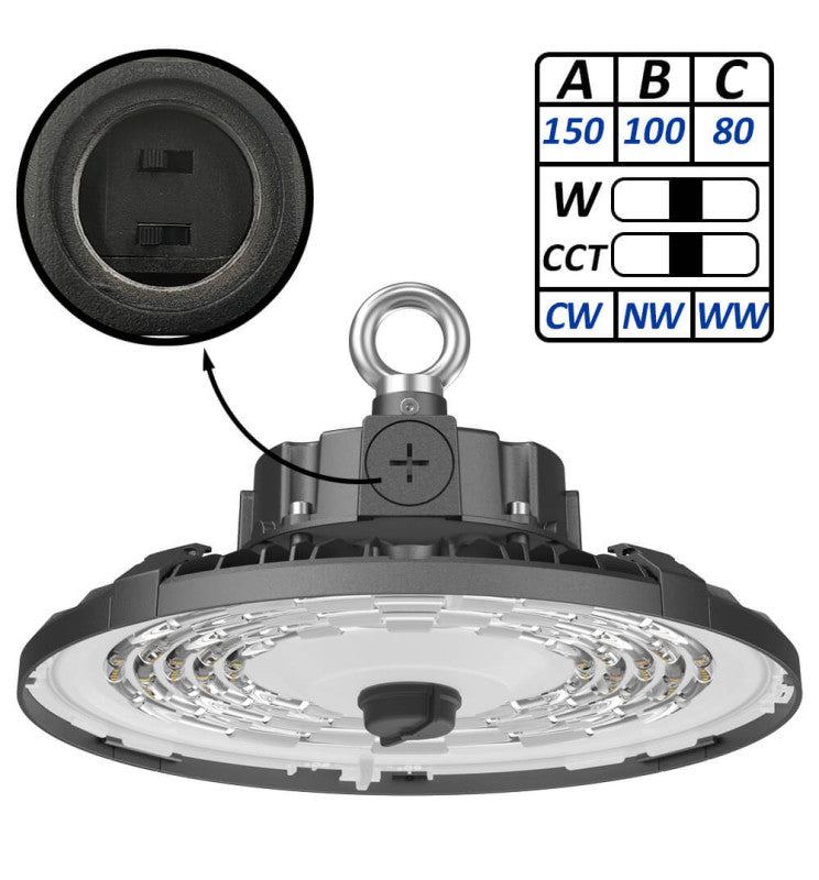 Campana Industrial LED 200W-150W-100W - UFO FRANCE - SAMSUNG CHIP 2835 - CCT - 60º - 90º