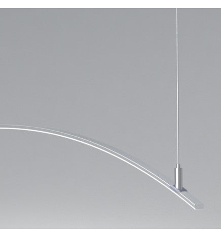 Lámpara Lineal Colgante LED - MILANO SLIM PLATA CURVES