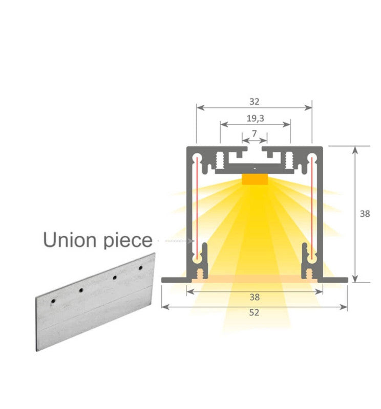 Lineær LED-armatur - Innfelt - MOSKVA MINI SVART