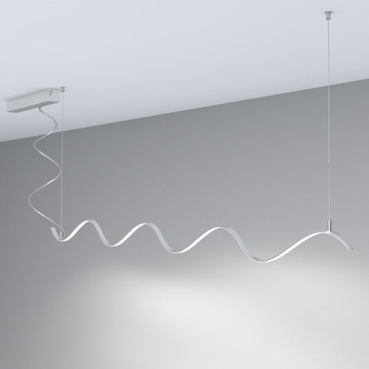 Lámpara Lineal Colgante LED - MILANO SLIM PLATA CURVES
