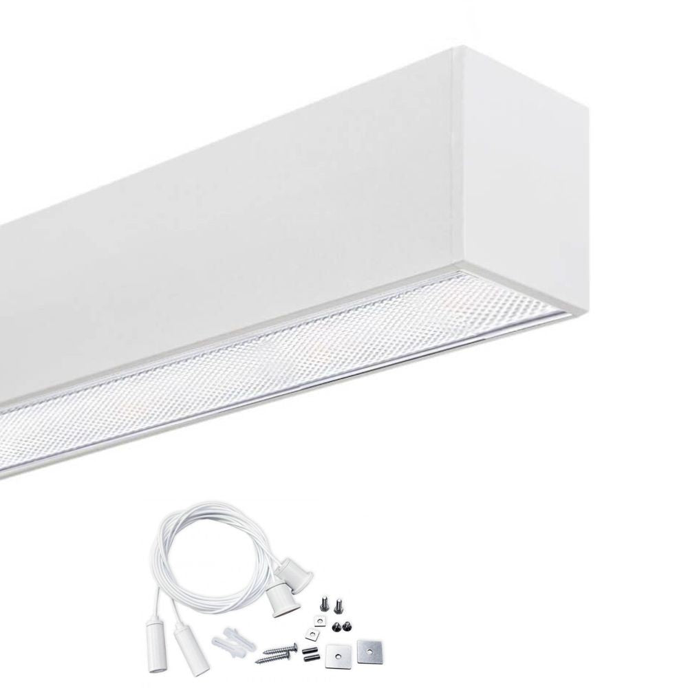 Aluminiumsprofil - Hvit - POSTDAM -2 Meter - armatur + anheng