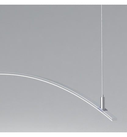 Lámpara Lineal Colgante LED - MILANO SLIM PLATA CURVES