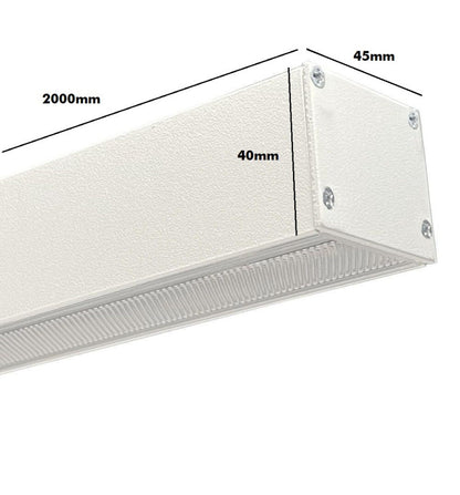 Aluminiumsprofil - Hvit - POSTDAM -2 Meter - armatur + anheng